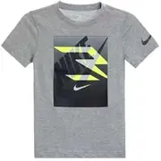 [Nike] 3Brand 2PC Big Boys Box Logo Gradient Tshirt and Sock Set (Carbon Heather, Large)