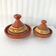 2 Tajine Handmade Morocco Spice Holder decoration Ceramic serving Tagine الطاجين