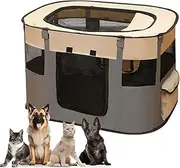 Pet Play Pen | Foldable Play Pen for Dogs | Portable Pet Tent Cat Kennel for Travel Patio Apartment Daily Indoor Outdoor Backyard Camping Treats Toys Home
