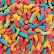Neon Sour Gummy Worms | 2-Pound Bag | Assorted Fruit Flavors Chewy Candy
