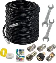 Hourleey Sewer Jetter Kit for Pressure Washer 200FT, Drain Cleaner Hose 1/4 Inch