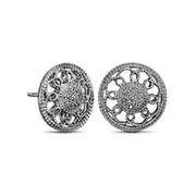 0.13 CT. T.W. Composite Diamond Flower Stud Earrings in Sterling Silver