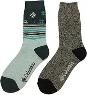 [Columbia] Women's Thermal Snowfall Crew Sock 2 Pair, Nightwave, Women's Shoe 4-10, Nightwave/Black, 4-10