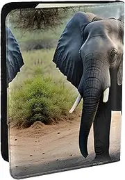 [GaxfjRu] Elephant and Baby Elephant Print Leather Passport Holder Covers Case, Waterproof Travel Wallet Passport Holder for Women Men, Black, One Size