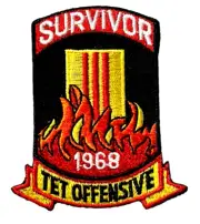 VIETNAM VETERAN 1968 TET OFFENSIVE SURVIVOR PATCH ( US ARMY USAF USMC USN USCG )