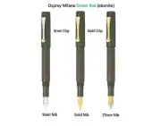 Osprey Milano - Green Red Ebonite Fountain Pen with EEF/EF/F/M/B/BB nib choices