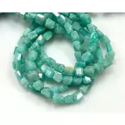 Natural Amazonite Gemstone Faceted Freeform Nuggets Shape Handmade Beads 6mm