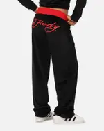 [ED HARDY] Ed Hardy Women's Ed Hardy Trackpants Black/red - Size L L Black/Red