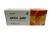 Thrive Market Reusable Glass Spice Jars Sustainable Bamboo Lids Set Of 4