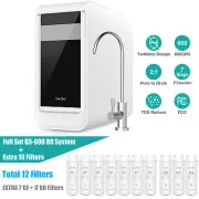 SimPure Q3-600 GPD Reverse Osmosis Tankless Water Filter System Extra 10 Filters