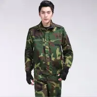 在飛比找Yahoo!奇摩拍賣優惠-男裝迷彩軍服套裝 學生軍訓課迷彩軍服 工人上班工作服 童軍服