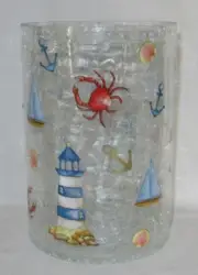 Yankee Candle Clear Crackle Large Jar Holder J/H SAILBOATS ON THE COAST anchor