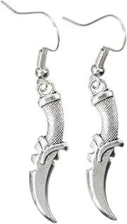 [swglcowo] Handmade Tooth Knife Wrench Scissors Earrings Silver Plated Funny Vintage 3D Dental Tool Gagger Spanner Lightweight Dangle Drop Earrings for Women Girls Punk Style Party Holiday Fashion Jewelry Gifts