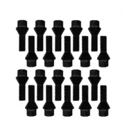 20 black Extended Wheel Bolts tapered M12x1,5 43mm for Alfa Romeo BMW .