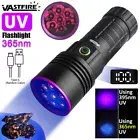140W 365NM UV Light Torch BlackLight LED Flashlight Inspection Lamp USB Charging