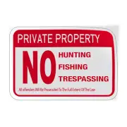 Horizontal Vinyl Stickers Private Property No Hunting Fishing Trespassing Osha