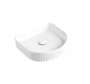 415*365*100mm OTTI Gloss White/ Matt Black/ Matt White Arch Ceramic Fluted Above Counter Basin