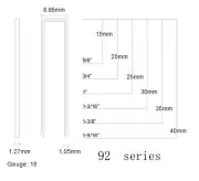 BeA 92/18 3/4" 18 Gauge 5/16" Crown Staples (36,000) Bostitch SL5035 type 5806PG