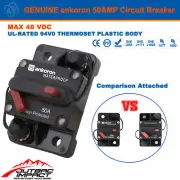 Ankoron 50A AMP Circuit Breaker Dual Battery Manual Reset IP67 12V 48V Fuse