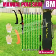 8M Manual Pole Saw Extendable Garden Tree Pruner Blade Cutter Fiberglass Pole