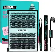 Lash Extension Kit 280PCS Eyelash Clusters 60D 80D DIY Eyelash Extension Kit Individual Lashes Natural Lash Clusters with Lashes Bond and Remover, Lash Tweezers(D-Mix9-16mm)