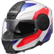 FF902 Scope II Duria White Blue Red 06 Modular Helmet