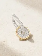 [Foundrae] Foundrae - 18-karat White And Yellow Gold Diamond Single Earring - Silver - One size One size Silver