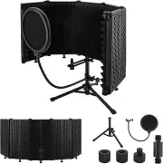 Microphone Booth Studio Recording Vocal Microphone Isolation Shield with Stand