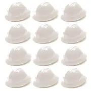 Pyramex HP24110 Full Brim Hard Hat 4-Point Ratchet Suspension, White (12-Pack)