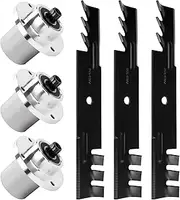 48 Inch Lawn Mower Deck Rebuild Kit Fit for Hustler FasTrak SD, TrimStar, Hustler Z4 Zero Turn Mowers, 3 Spindle + 3 Blade, Replace for 783506 795757 795757X AM104489
