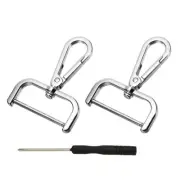 Detachable Snap Hook, 1-1/2 Inch Swivel Clasp for Purse (2 Pack, Silver White)
