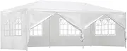 Instahut 3x6m Waterproof Gazebo Marquee - Large Outdoor Party Tent with 4 Windows, 2 Doors & Carry Bag, UV Resistant White