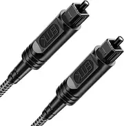 Optical Audio Cable, EMK Optical Cable Digital Fiber Optic Cord Nylon Braided Black SPDIF Toslink Cables for Soundbar, TV, PS3, Xbox, Speaker (3m)