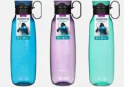 3 x Sistema Hydrate Traverse Drink Bottles Green Blue Purple Leak Proof - 850ml