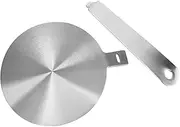 RUCUDIM Induction Hob Heat Diffuser Ring Plate, Stainless Steel Induction Plate, Heat Diffuser Conduction Plate, Induction Adapter Plate with Separable Handle for Gas Stove Cooktop Converter(14CM)