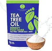 Antifungal Tea Tree Oil Foot Soak with Epsom Salts Helps to Treat Athletes Foot, Nail Fungus, Deodorises Foot Odour and Softens Callouses- Detox and Refresh Tired and Sore Feet- Invigorate Your Senses with Peppermint Herbal Blend- Mountainbreeze Natura ..