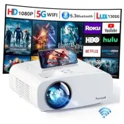 Projector with WiFi and Bluetooth, 13000L 4K Supported Native 1080P