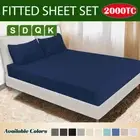 Fitted Sheet Set 2000TC Ultra Soft Bed Linen Sheets Single/Double/Queen/King NEW