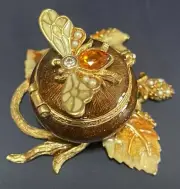 Jay Strongwater Bee on Bed of Leaves Mini Box (SDH7265-232),NEW