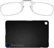 ThinOptics Reading Glasses + FlashCard Case | Clear Frame, 2.00 Strength Readers