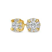 1 CT. T.W. Diamond Frame Stud Earrings in 10K Gold (J/I3)