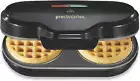 Double Mini Waffle Maker Machine with 4” round Non-Stick Grids, Makes 2 Personal