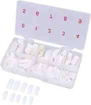 Healeved 500pcs Artificial French Nail Tips Full Cover False Nails Diy Manicure Supplies Set in 10 Sizes