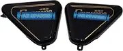 Compatible With Norton Commando Roadster 850 Side Panel Set Black Painted Golden striped