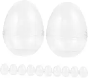 LALADEFIEE Easter Ornaments 12 Pack Fillable Eggs Packaging Decor 7x9cm Flat Bottom for Party Favors Decor