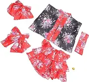 [Yardenfun] Japanese Traditional Cosplay Kimono Lolita Women's Kimono Size l Comfortable Material Flower Pattern Easy On/off Party/cosplay