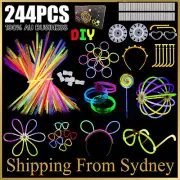 244pcs Mixed Color Glow Sticks Bracelets Light Party Glowsticks Glow In The Dark