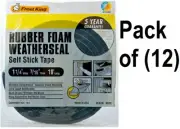 (12) Frost King R516H 1-1/4" x 7/16" x 10' Self Stick Foam Weatherstrip Tape