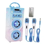 Kids Bluetooth Karaoke Machine with 2 Microphones, Wireless Remote Control