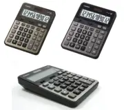 CASIO 12 digit DS-2B office desk HEAVY DUTY calculator gray gold Solar Battery
